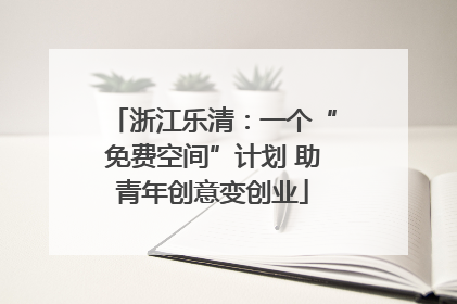 浙江乐清：一个“免费空间”计划 助青年创意变创业