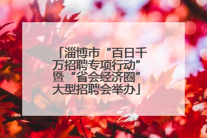 淄博市“百日千万招聘专项行动”暨“省会经济圈”大型招聘会举办