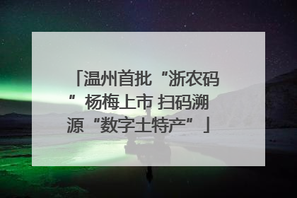 温州首批“浙农码”杨梅上市 扫码溯源“数字土特产”