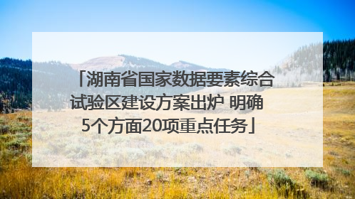 湖南省国家数据要素综合试验区建设方案出炉 明确5个方面20项重点任务