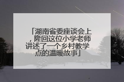 湖南省委座谈会上，隆回这位小学老师讲述了一个乡村教学点的温暖故事