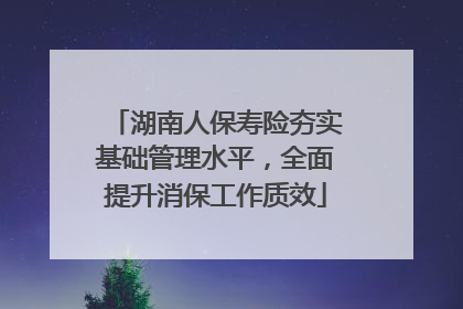 湖南人保寿险夯实基础管理水平，全面提升消保工作质效