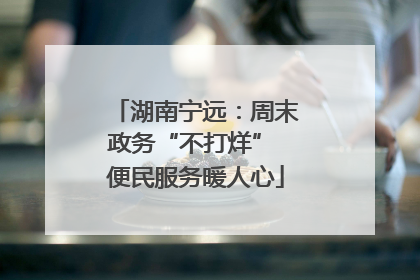 湖南宁远：周末政务“不打烊” 便民服务暖人心