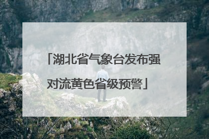 湖北省气象台发布强对流黄色省级预警