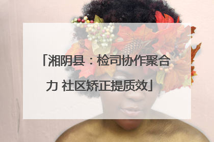 湘阴县：检司协作聚合力 社区矫正提质效