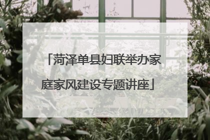 菏泽单县妇联举办家庭家风建设专题讲座
