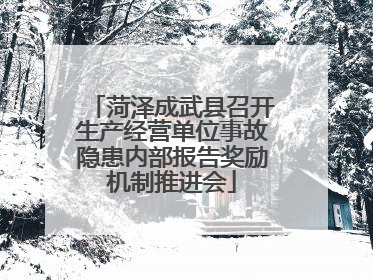 菏泽成武县召开生产经营单位事故隐患内部报告奖励机制推进会