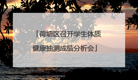 荷塘区召开学生体质健康抽测成绩分析会