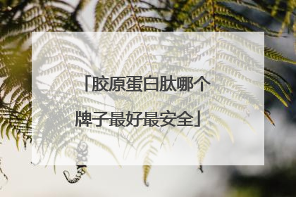胶原蛋白肽哪个牌子最好最安全