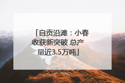 自贡沿滩：小春收获新突破 总产量近3.5万吨