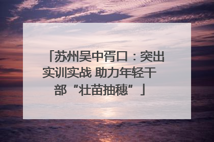 苏州吴中胥口：突出实训实战 助力年轻干部“壮苗抽穗”