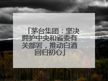 茅台集团：坚决拥护中央和省委有关部署，推动白酒回归初心