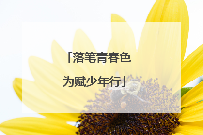落笔青春色 为赋少年行