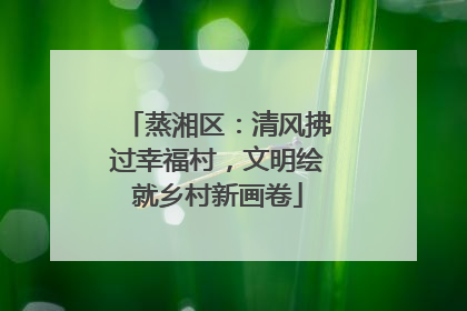 蒸湘区：清风拂过幸福村，文明绘就乡村新画卷