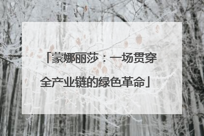 蒙娜丽莎：一场贯穿全产业链的绿色革命