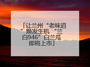 让兰州“老味道”焕发生机 “兰白946”白兰瓜即将上市
