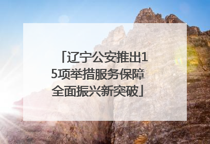 辽宁公安推出15项举措服务保障全面振兴新突破