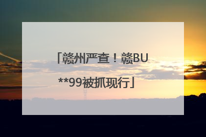 赣州严查！赣BU**99被抓现行