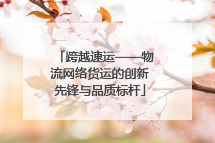跨越速运——物流网络货运的创新先锋与品质标杆