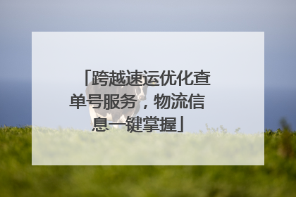 跨越速运优化查单号服务，物流信息一键掌握