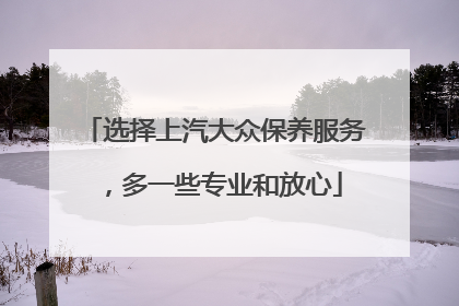 选择上汽大众保养服务，多一些专业和放心
