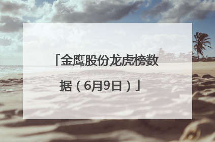 金鹰股份龙虎榜数据（6月9日）