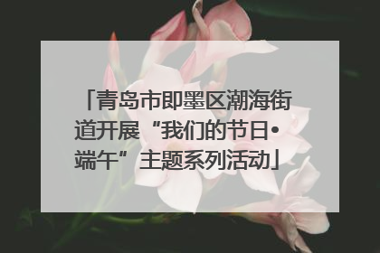 青岛市即墨区潮海街道开展“我们的节日•端午”主题系列活动