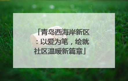 青岛西海岸新区：以爱为笔，绘就社区温暖新篇章