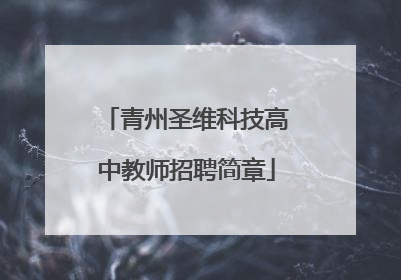 青州圣维科技高中教师招聘简章