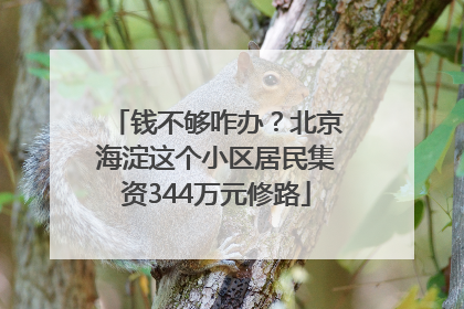 钱不够咋办？北京海淀这个小区居民集资344万元修路