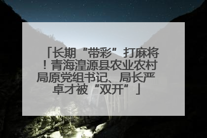 长期“带彩”打麻将！青海湟源县农业农村局原党组书记、局长严卓才被“双开”