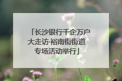 长沙银行千企万户大走访·裕南街街道专场活动举行