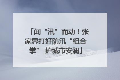 闻“汛”而动！张家界打好防汛“组合拳” 护城市安澜