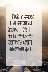 除了男双王昶还兼职混双！第十五届全运会羽毛球项目抽签结束