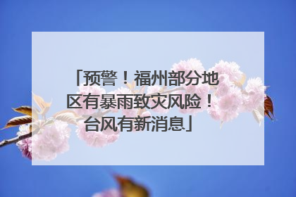 预警！福州部分地区有暴雨致灾风险！台风有新消息