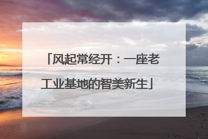 风起常经开：一座老工业基地的智美新生