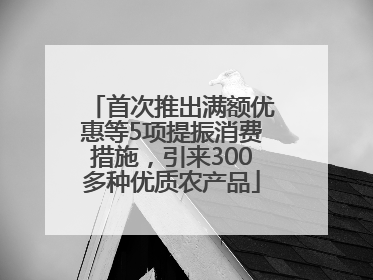 首次推出满额优惠等5项提振消费措施，引来300多种优质农产品