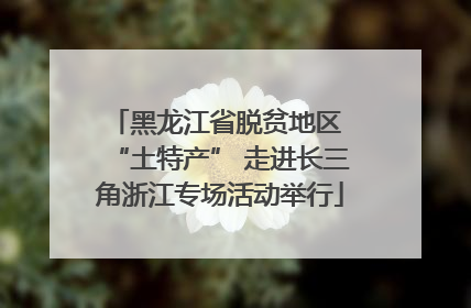黑龙江省脱贫地区 “土特产” 走进长三角浙江专场活动举行