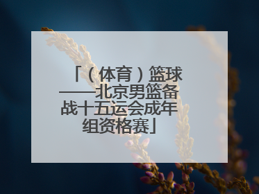 （体育）篮球——北京男篮备战十五运会成年组资格赛