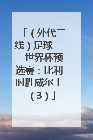 （外代二线）足球——世界杯预选赛：比利时胜威尔士（3）