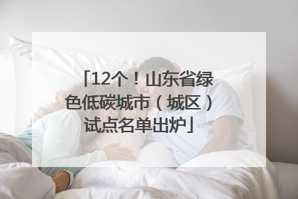 12个！山东省绿色低碳城市（城区）试点名单出炉