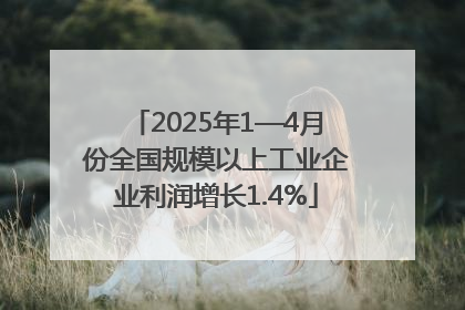 2025年1—4月份全国规模以上工业企业利润增长1.4%