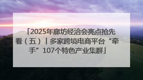 2025年廊坊经洽会亮点抢先看（五）丨多家跨境电商平台“牵手”107个特色产业集群