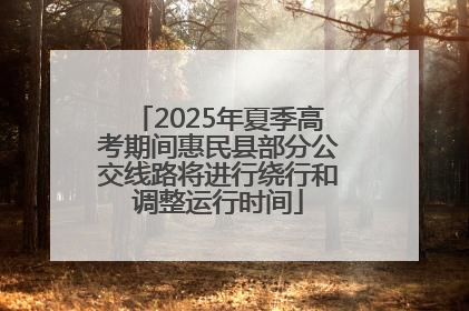 2025年夏季高考期间惠民县部分公交线路将进行绕行和调整运行时间
