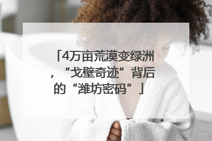 4万亩荒漠变绿洲，“戈壁奇迹”背后的“潍坊密码”