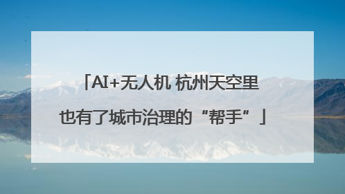 AI+无人机 杭州天空里也有了城市治理的“帮手”
